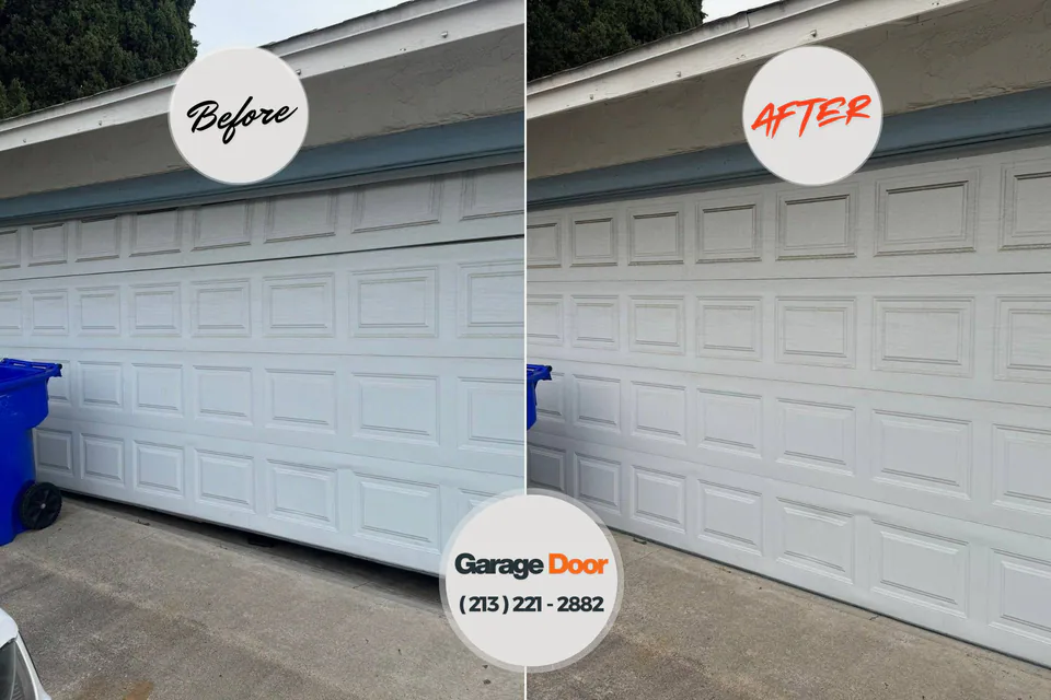 Before and after: garage door repair Waterloo, IA